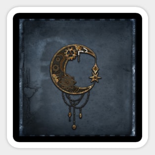 Noble steampunk moon with gears Sticker